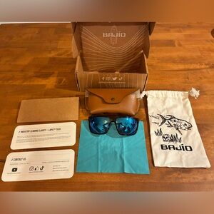 Bajio Men's Polarized Blue Lens Sunglasses - Brown Frame